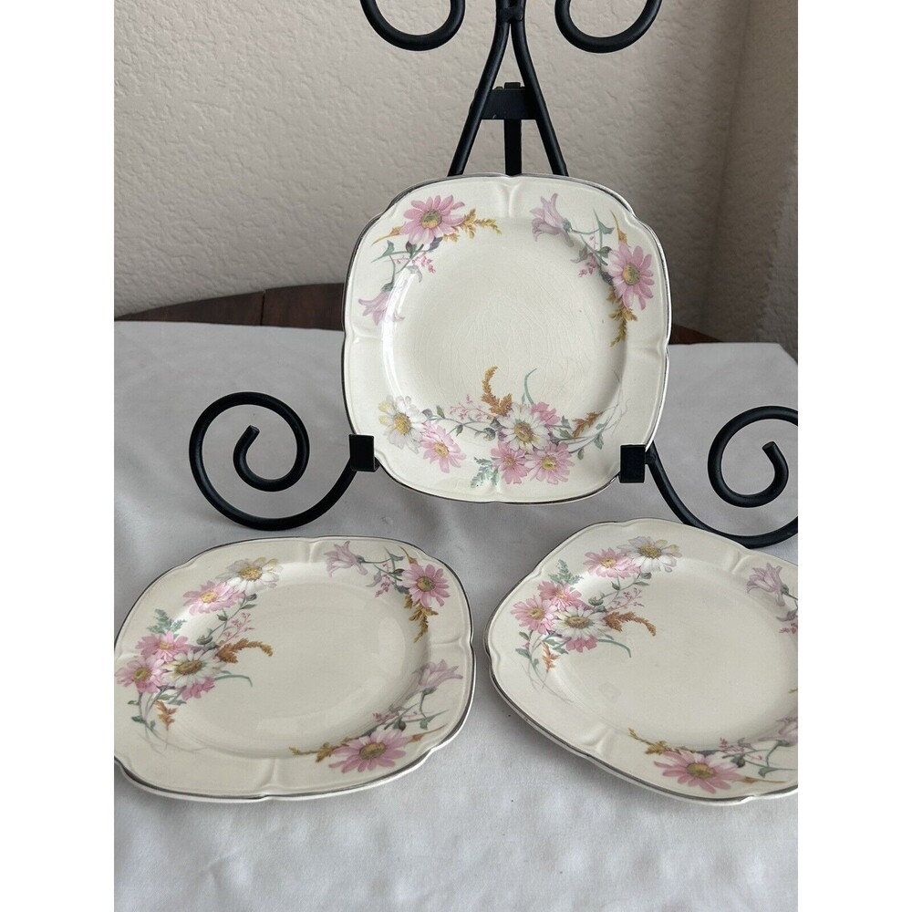 Vintage Edwin M Knowles KNO533 Dessert/Pie Plate RARE Set of 3.  34-6